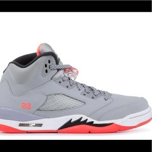 Jordan 5 Wolf Grey and Black Hot Lava